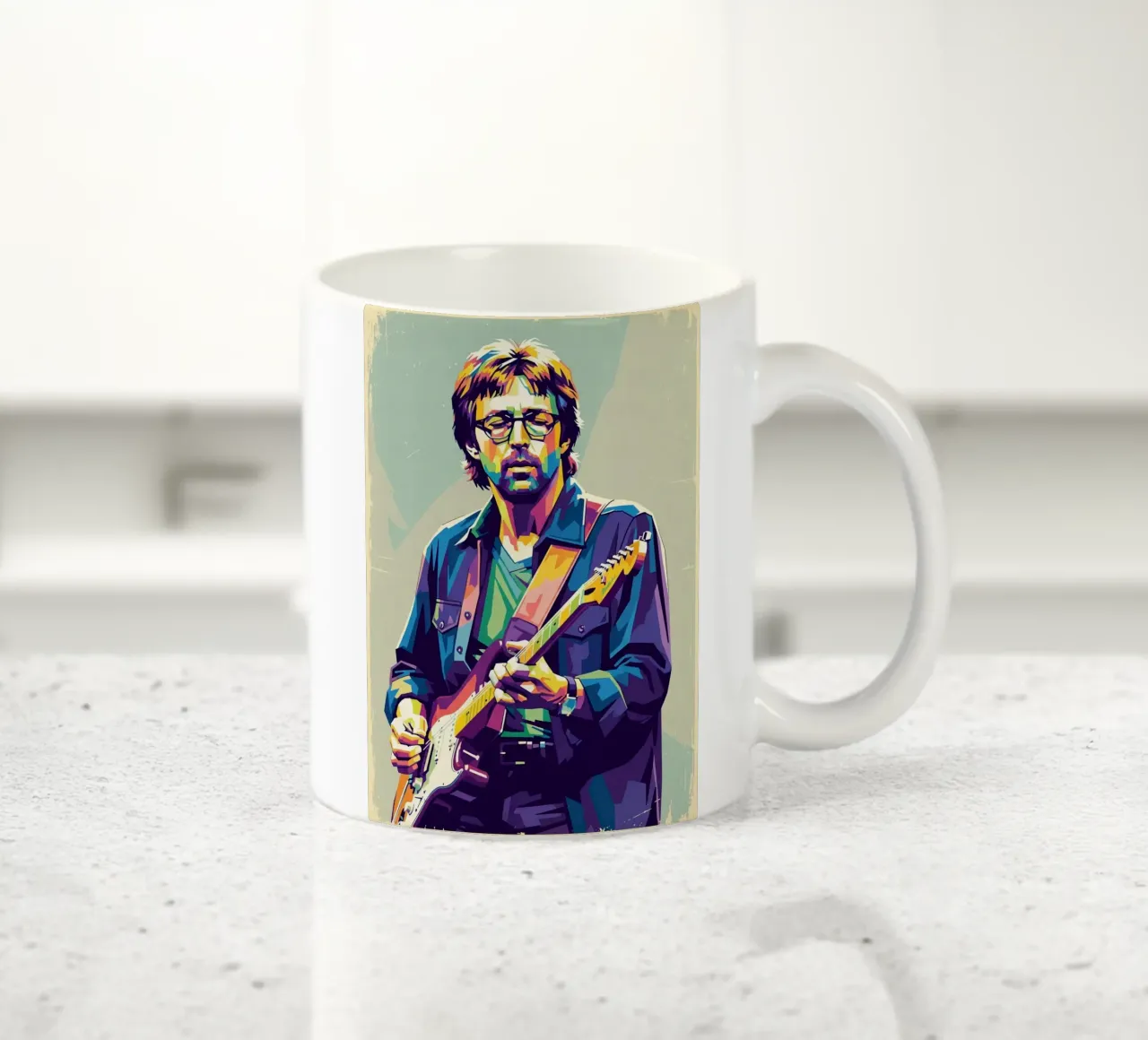 Erick Clapton pop art tazza in ceramica da Hantamrata
