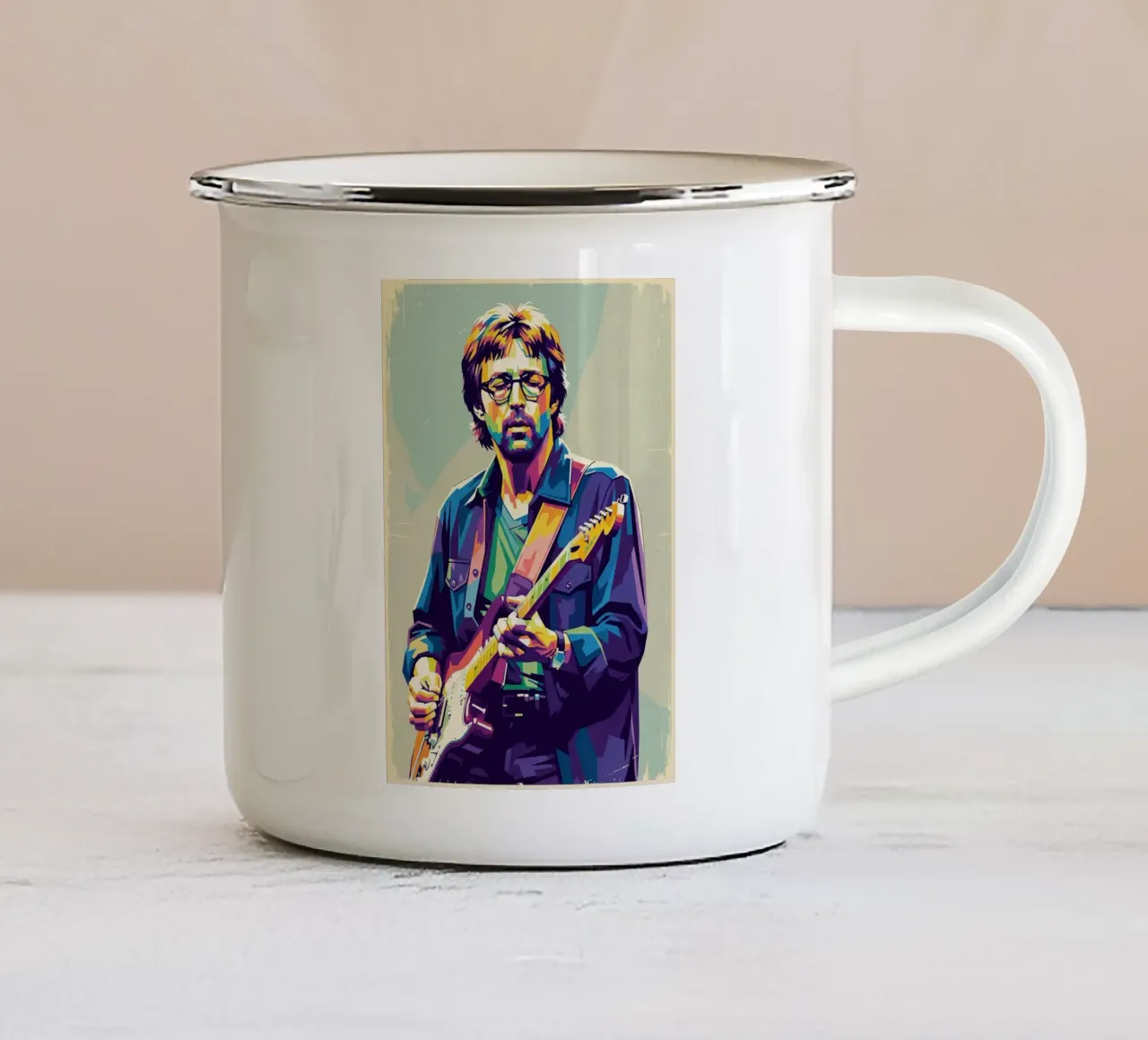 Erick Clapton pop art tazza in smalto da Hantamrata