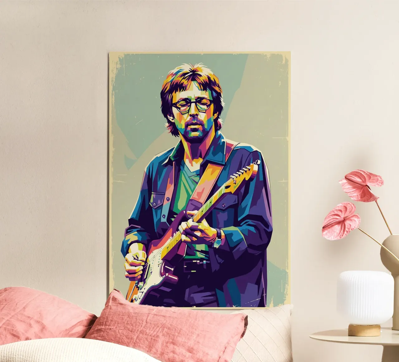 Erick Clapton pop art alluminio dibond da Hantamrata
