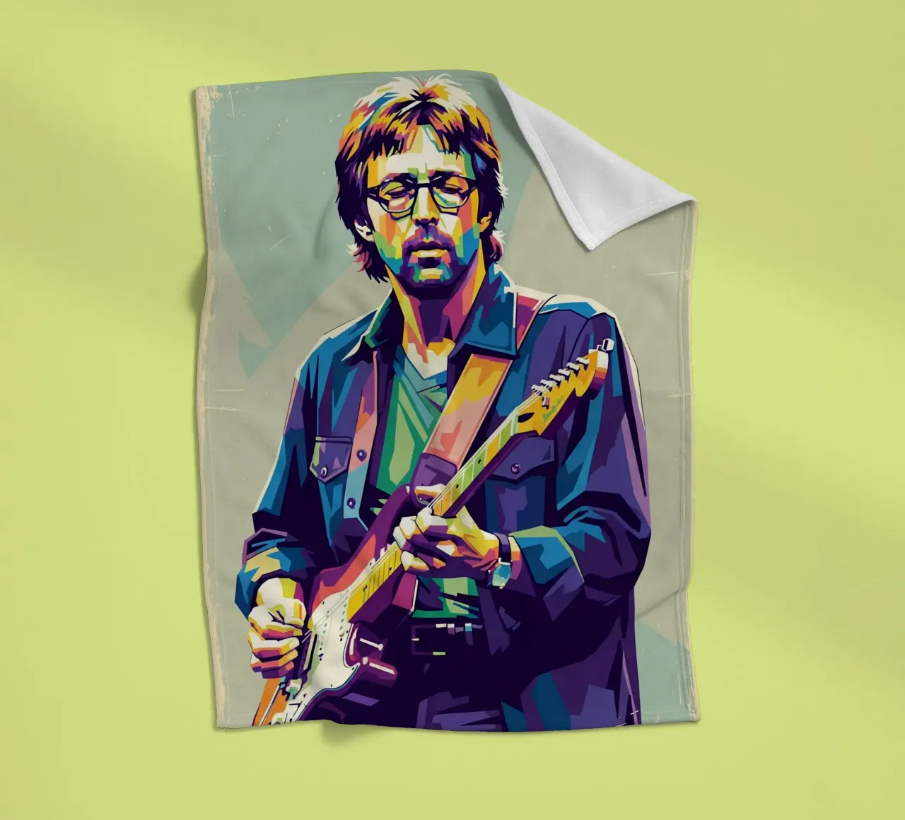 Erick Clapton pop art coperta in pile da Hantamrata