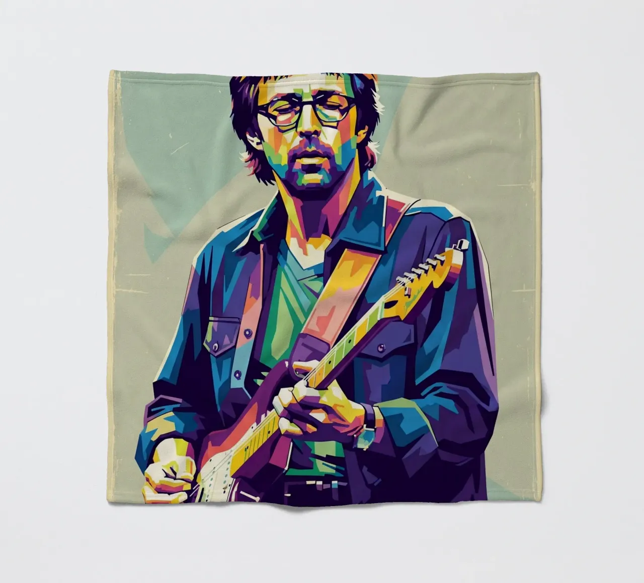 Erick Clapton pop art coperta in pile da Hantamrata