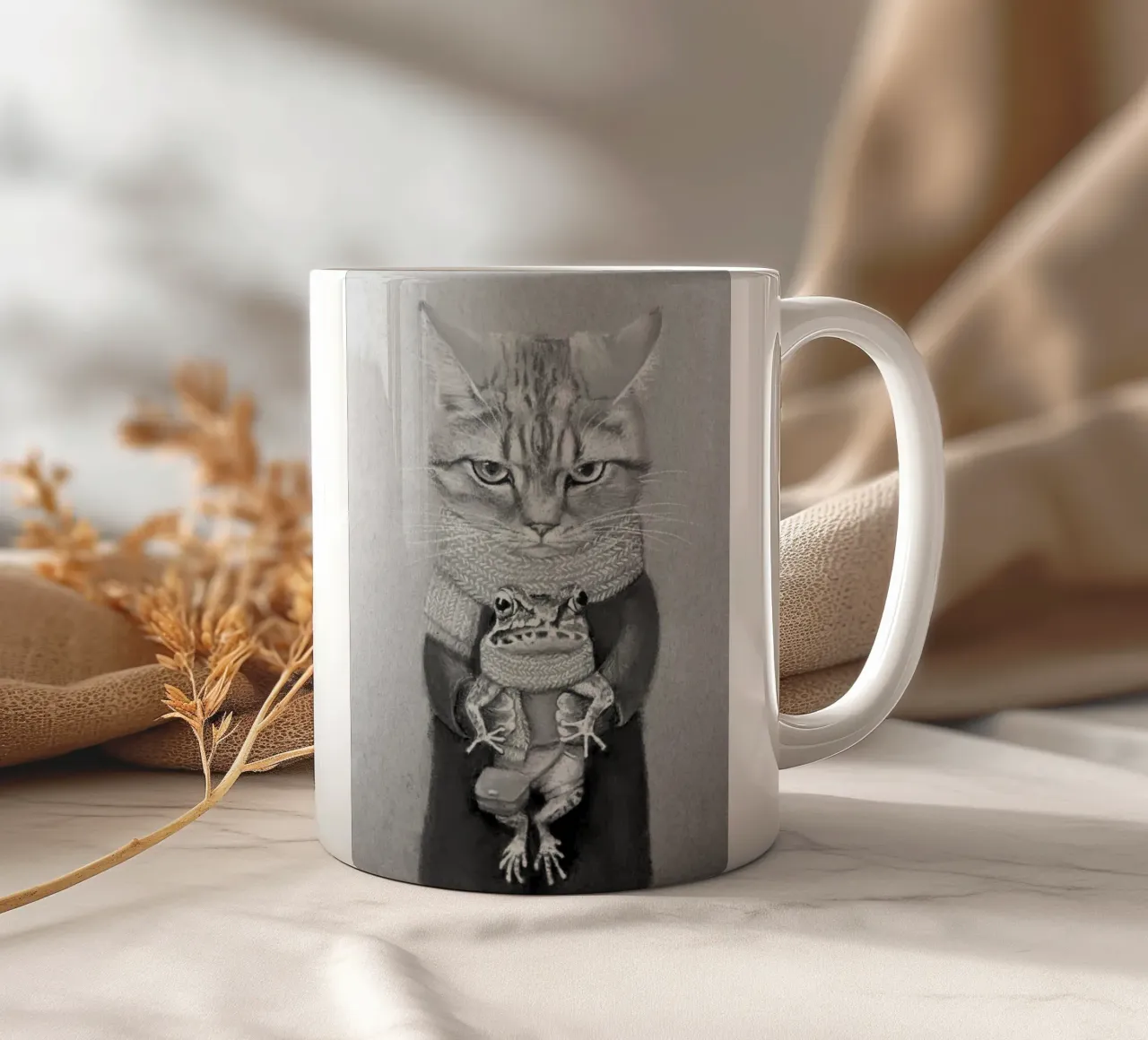 shadow cat frog tazza in ceramica da ryan