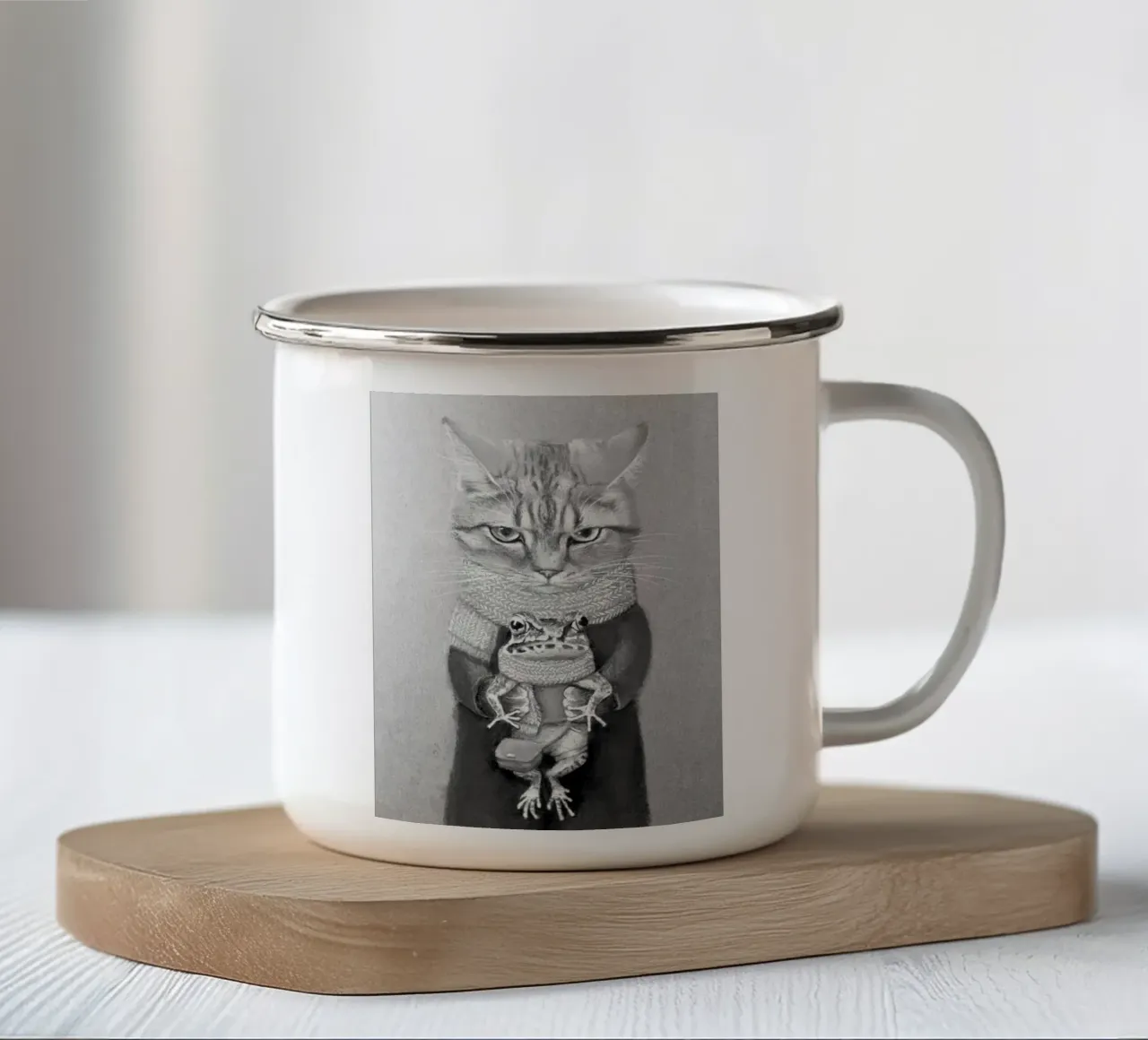 shadow cat frog tazza in smalto da ryan