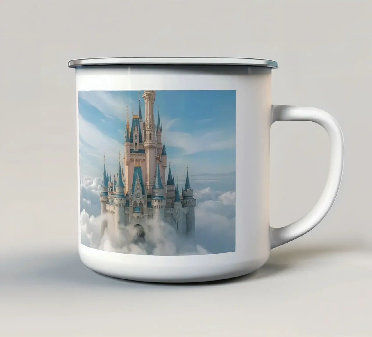 Castello sopra le nuvole tazza in smalto da DesignDoodle