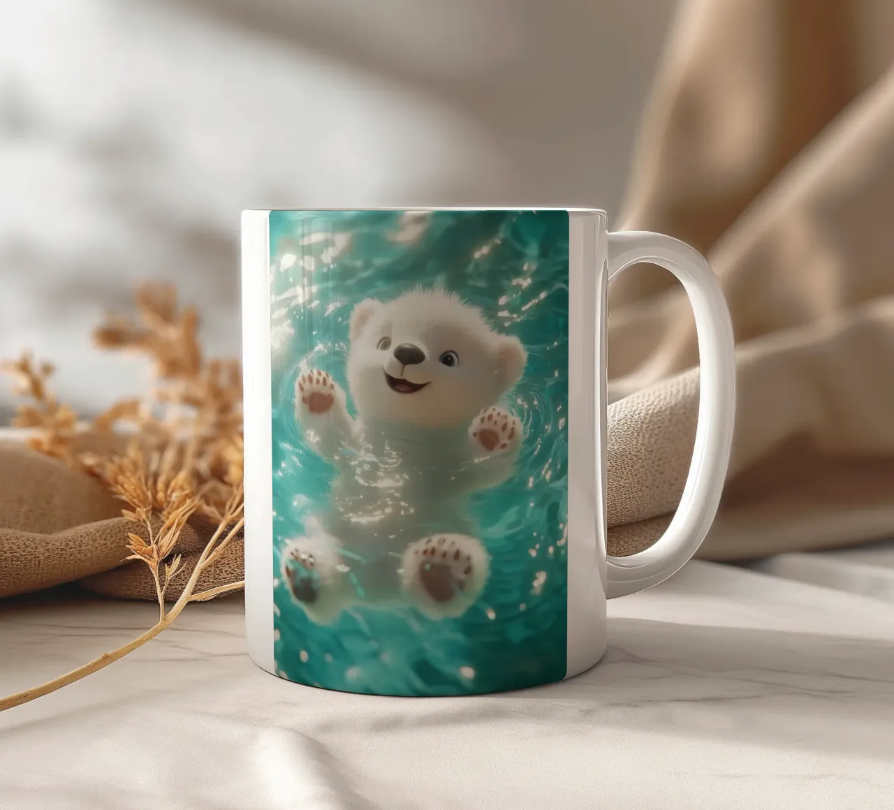 kitty in water tazza in ceramica da ryan