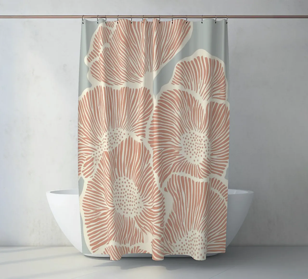 Fiori in linea tenda da doccia da Carinaprint