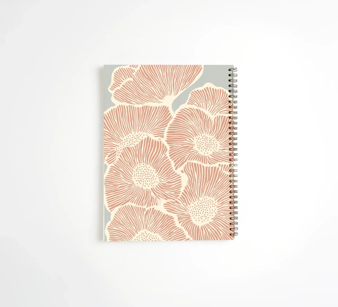 Flowers in a line pattern spiral notebook by Carinaprint
