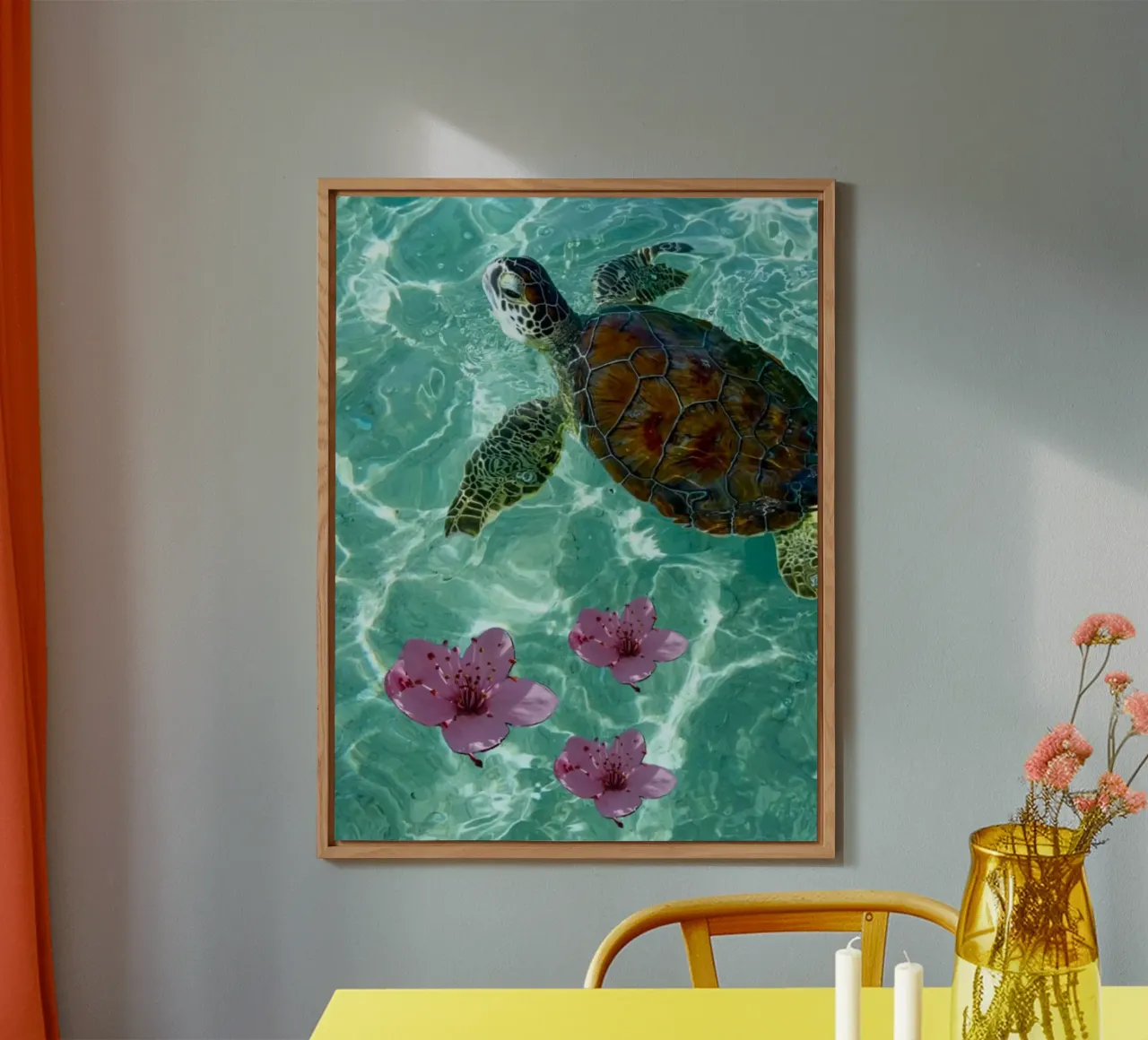 turtle flower alluminio dibond da ryan