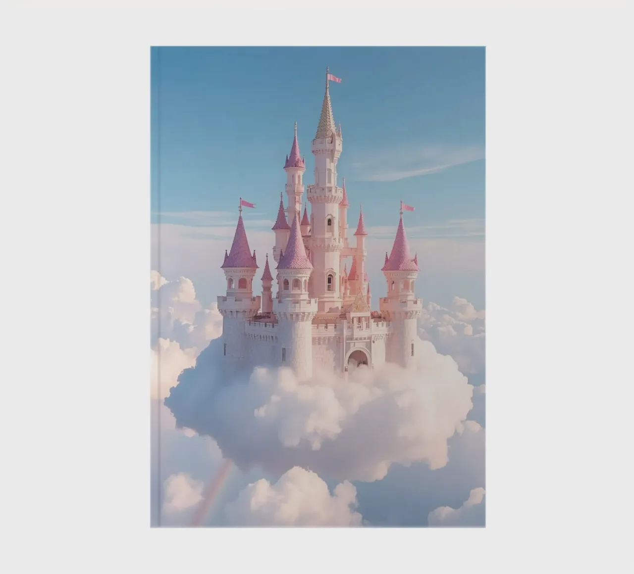 Castle floating on clouds with rainbow notebook by DesignDoodle