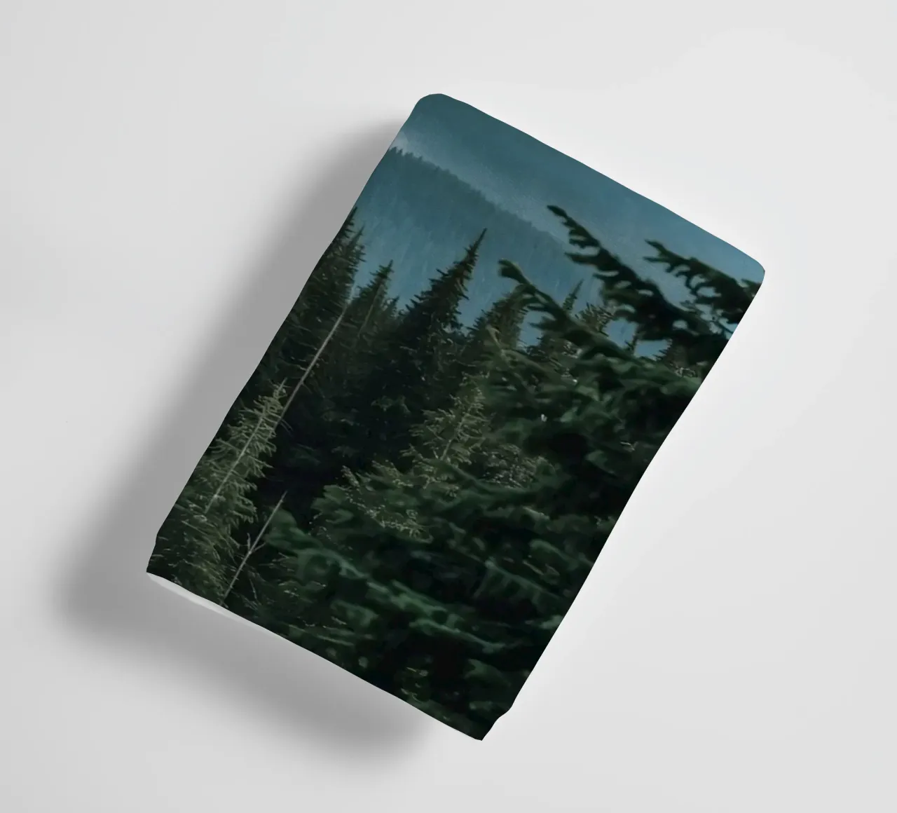 Coniferous Forest Framing Snow-Capped Mountain Peak towel by DesignDoodle