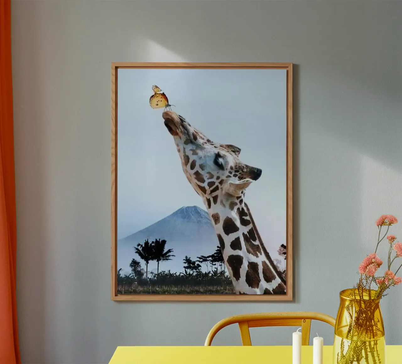 giraffe and butterfly alluminio dibond da ryan
