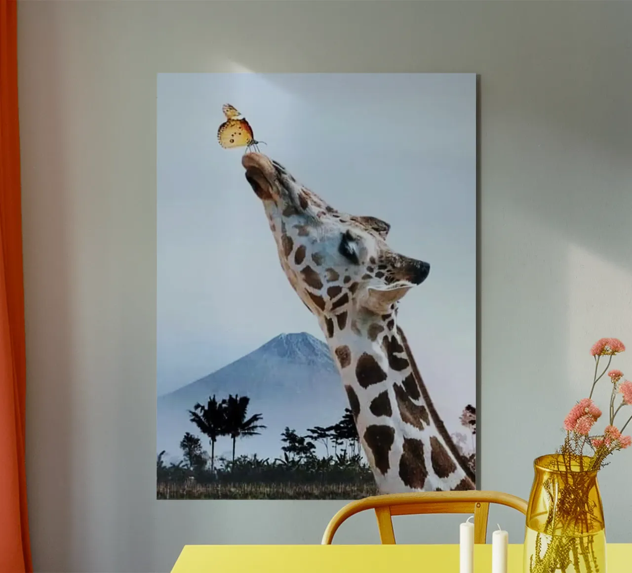 giraffe and butterfly alluminio dibond da ryan