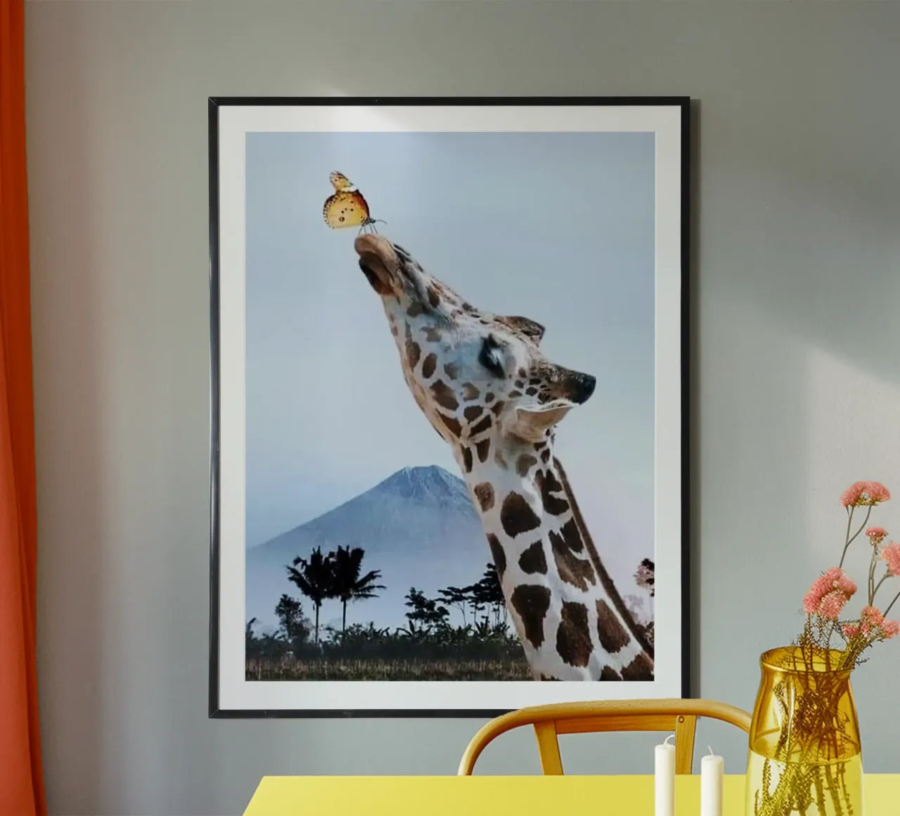 giraffe and butterfly carta hahnemühle da ryan