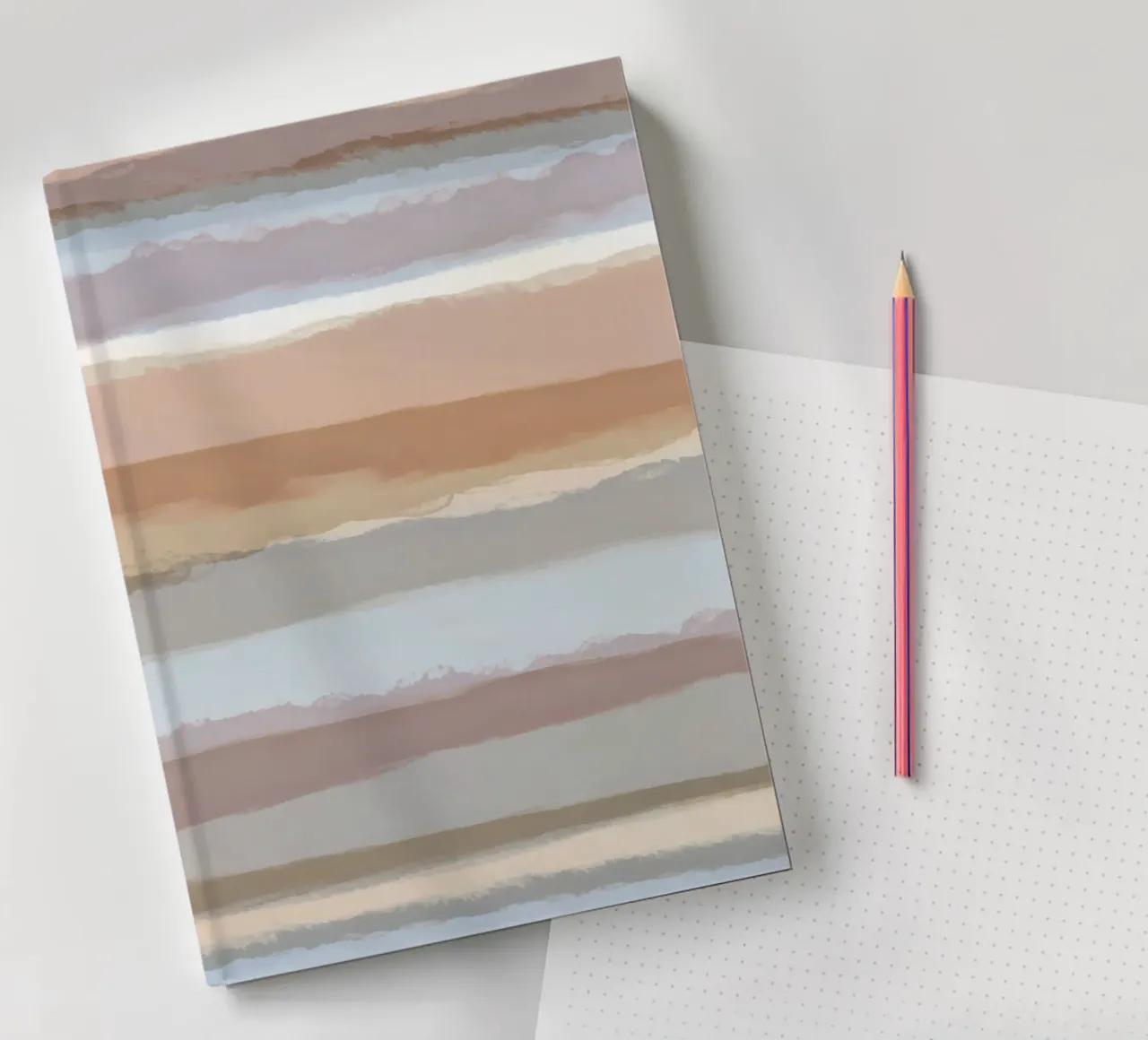 Strips 4C | Pale Blue, Mauve & Warm Neutrals notebook by sabidussi