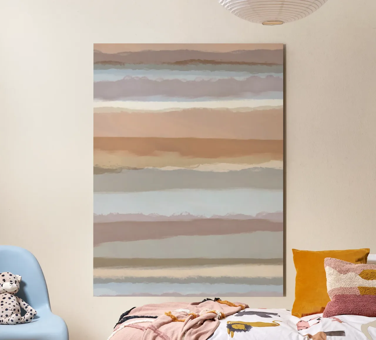 Strips 4C | Pale Blue, Mauve & Warm Neutrals alluminio dibond da sabidussi