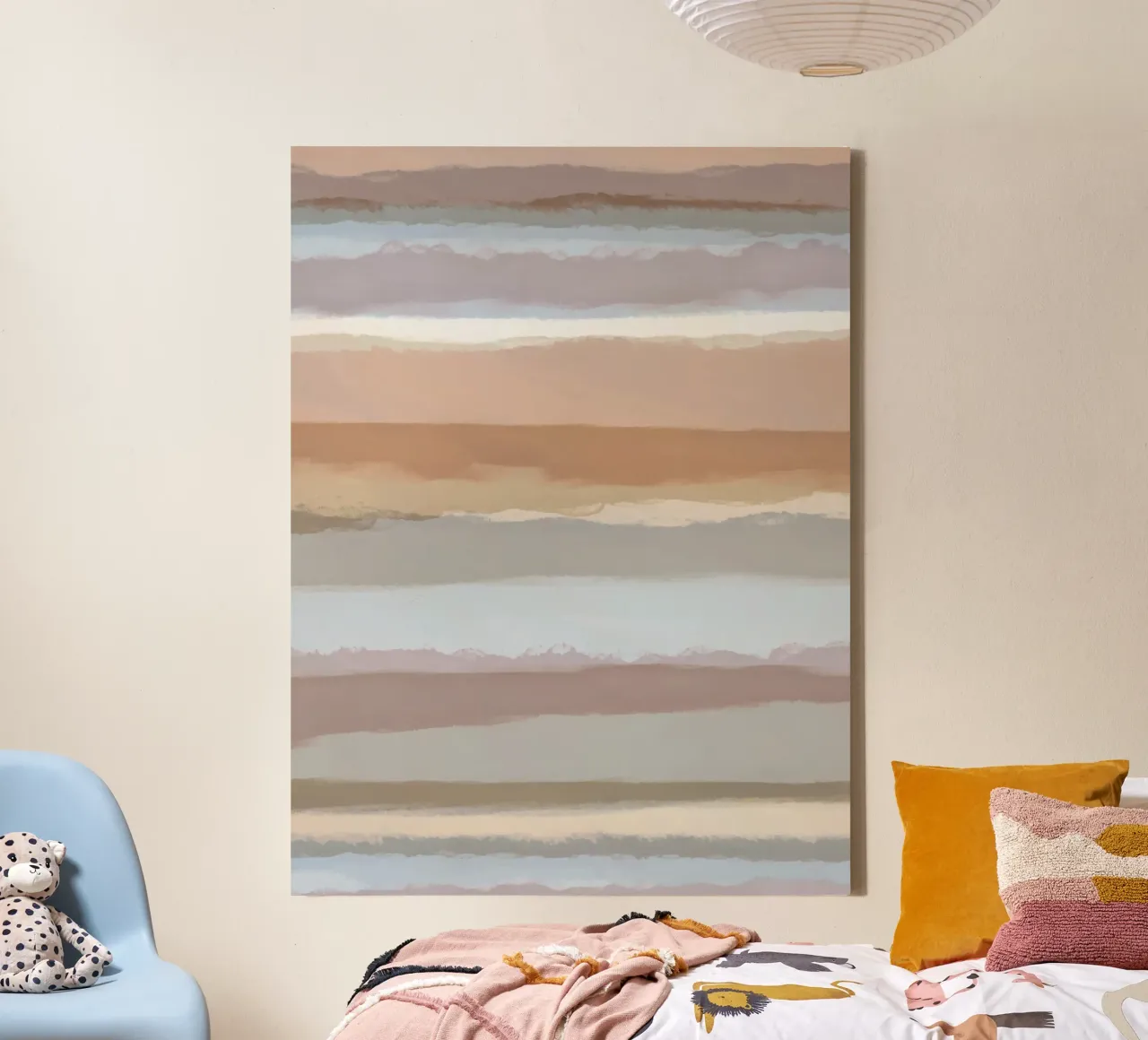 Strips 4C | Pale Blue, Mauve & Warm Neutrals canvas by sabidussi