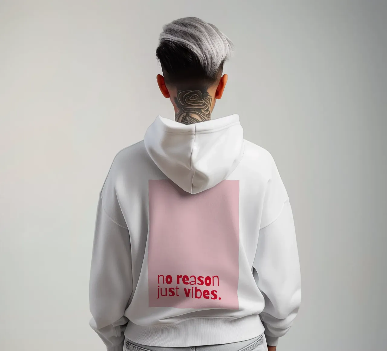 no reason just vibes. felpa con cappuccio da PurePeachStudio