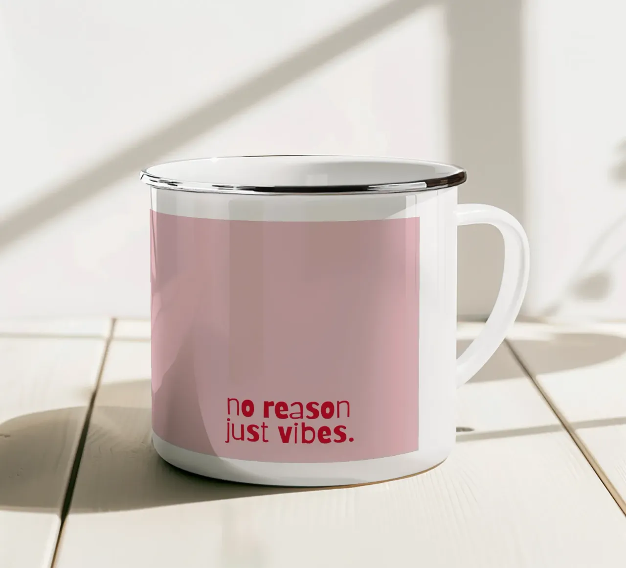 no reason just vibes. Emaille Tasse von PurePeachStudio