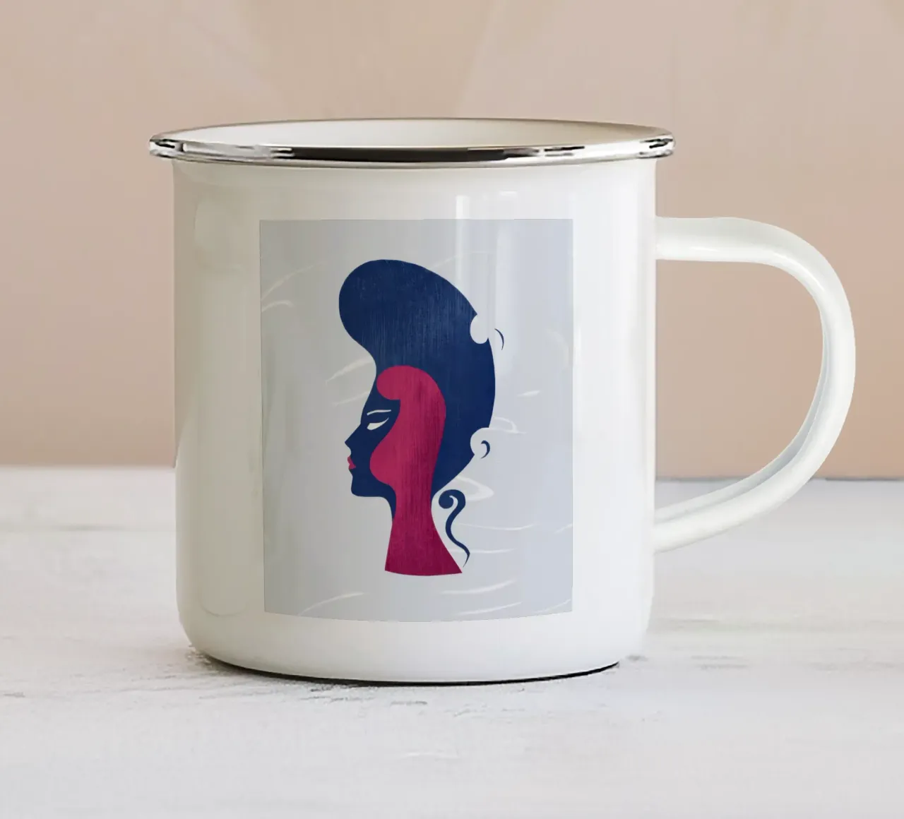 Profilo della Pop Art tazza in smalto da Katarsis Mann