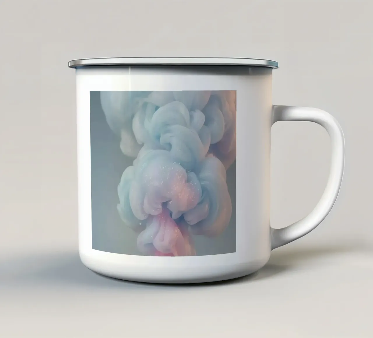 Drago giocattolo con fumo pastello e glitter tazza in smalto da DesignDoodle