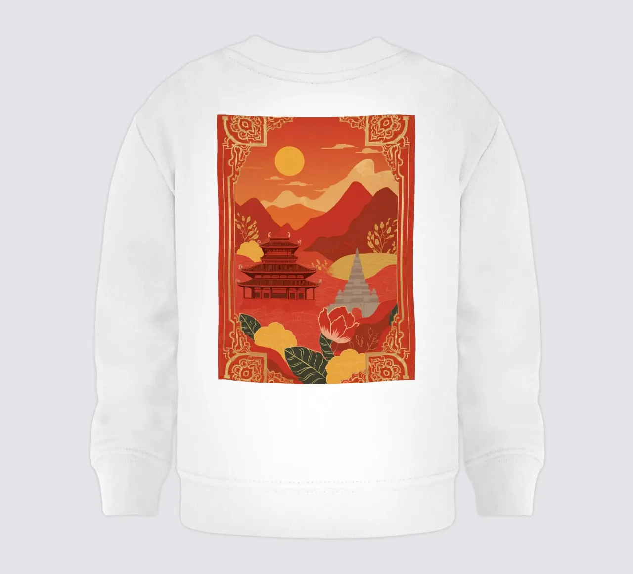 Paesaggio asiatico con tempio e pagoda felpa neonato da DesignDoodle