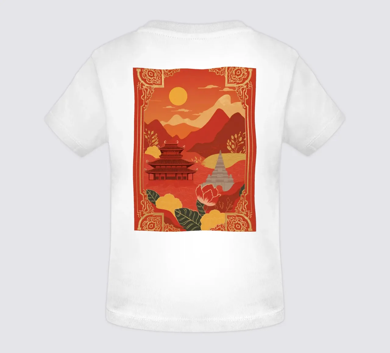 Paesaggio asiatico con tempio e pagoda maglietta neonato da DesignDoodle