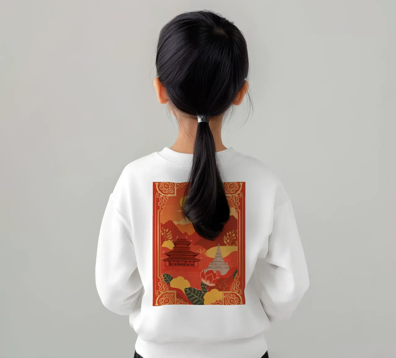 Paesaggio asiatico con tempio e pagoda felpa bambino da DesignDoodle