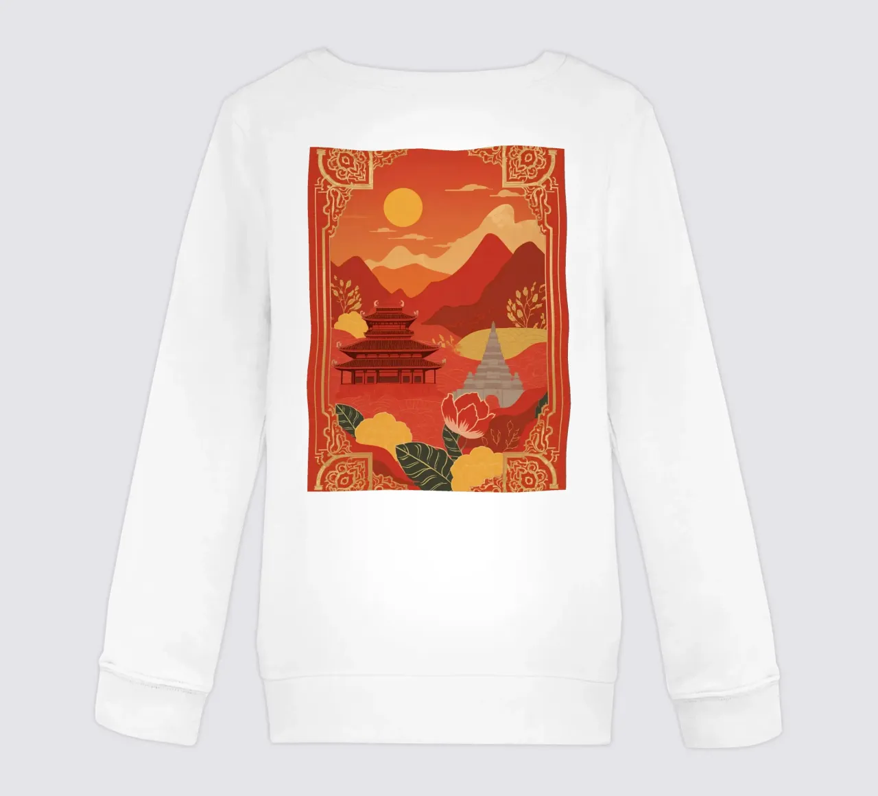 Paesaggio asiatico con tempio e pagoda felpa bambino da DesignDoodle