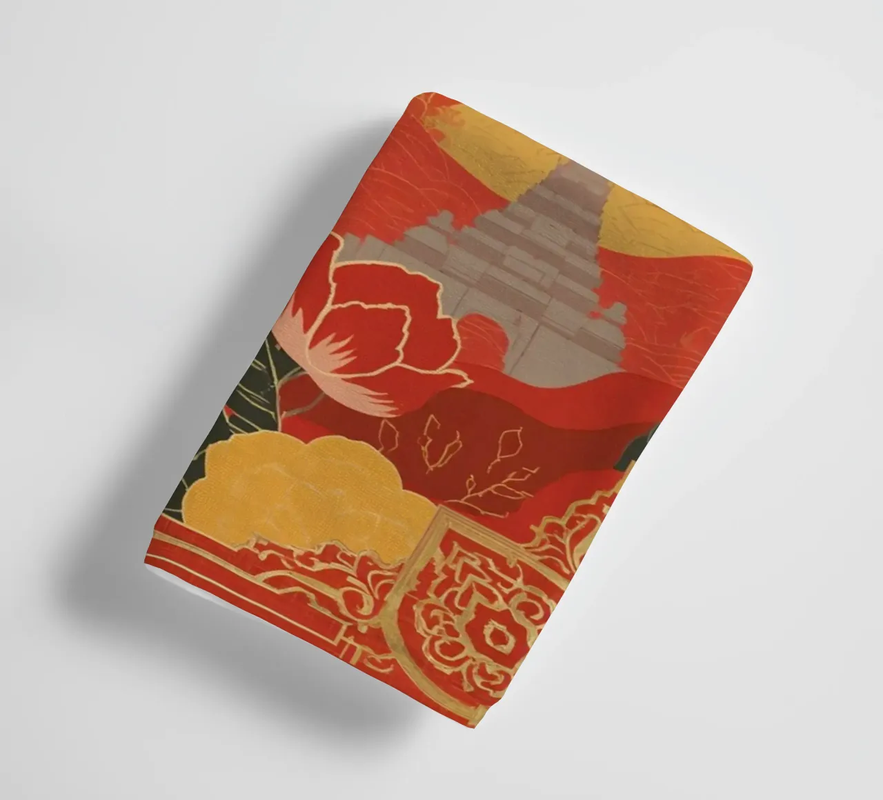 Paesaggio asiatico con tempio e pagoda asciugamano da bagno da DesignDoodle