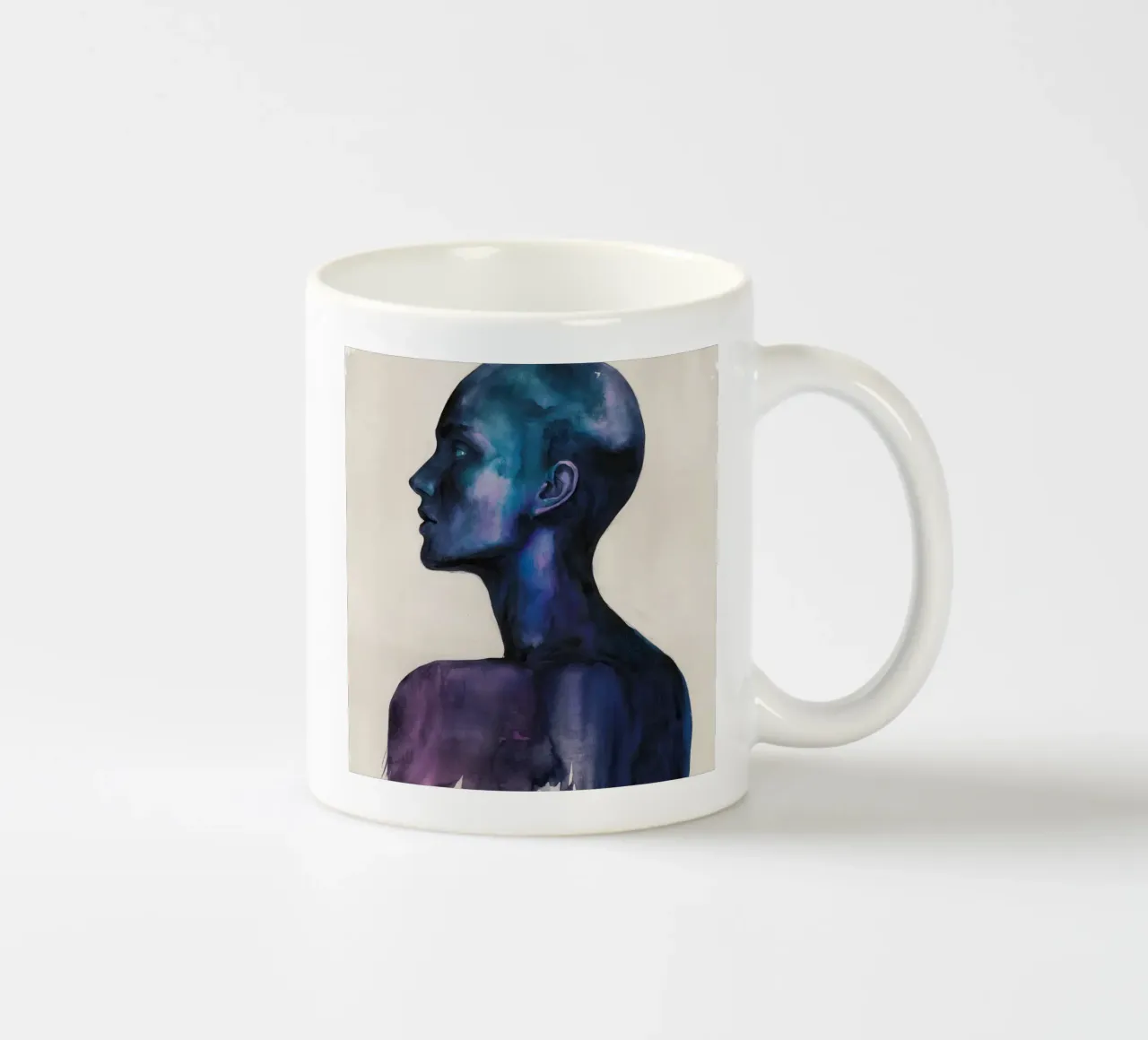 Silhouette acquerello indaco tazza in ceramica da Katarsis Mann