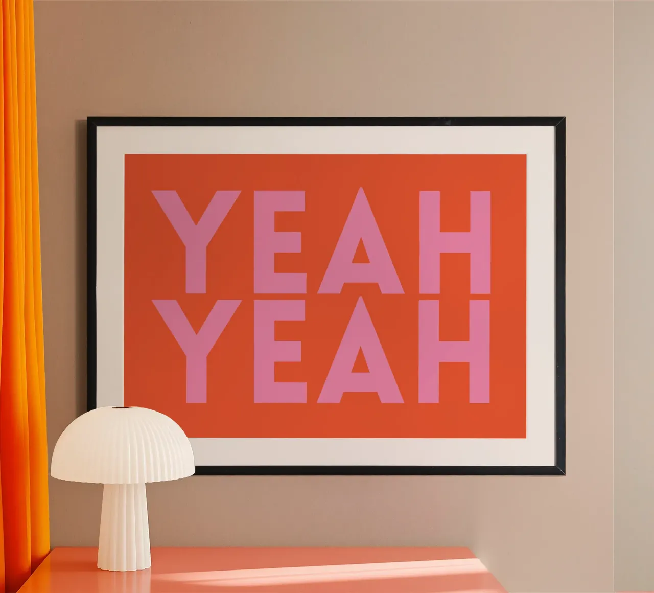 yeah yeah poster con telaio in legno da PurePeachStudio
