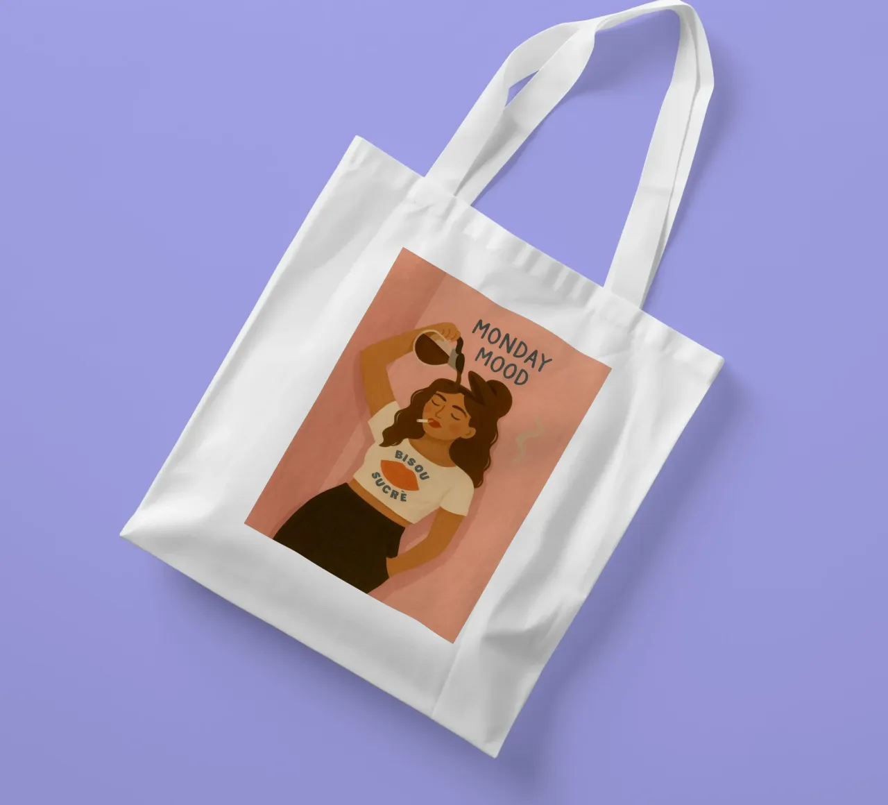 Monday Mood borsa in juta da PurePeachStudio
