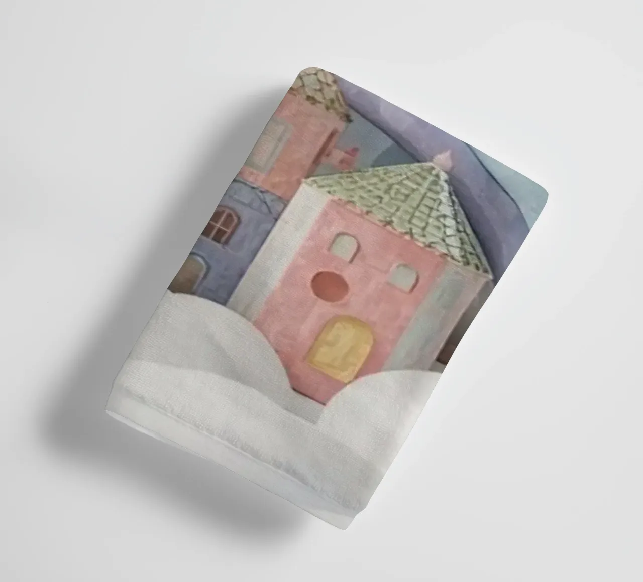 Fantasy Castle Scene with Rainbow and Clouds towel by DesignDoodle