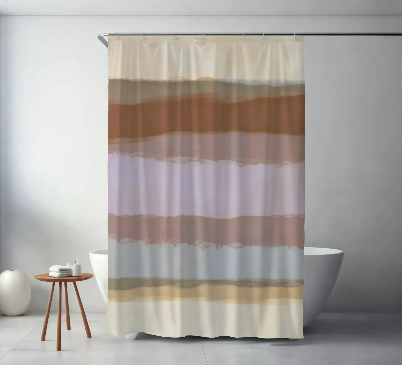 Strips 4D | Warm Neutral Pastels tenda da doccia da sabidussi