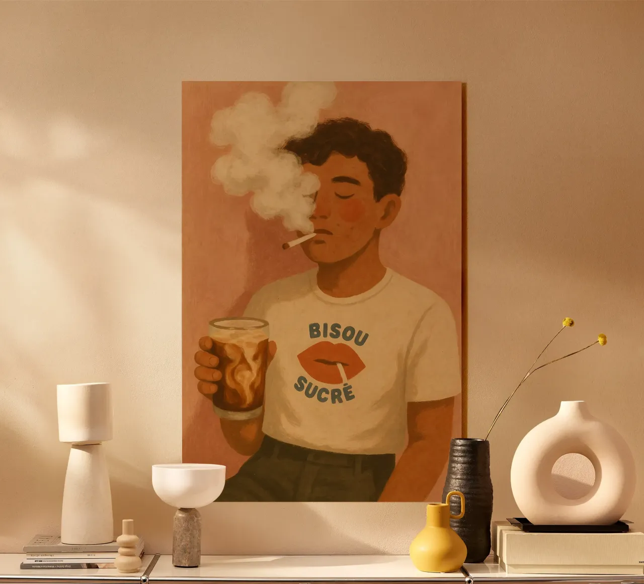 Man drinks Matcha plexiglass da PurePeachStudio