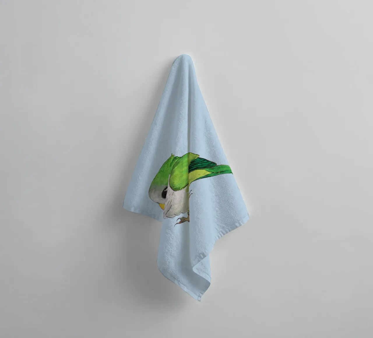 Perroquet vert très mignon serviette de bain de BwiseLizzy