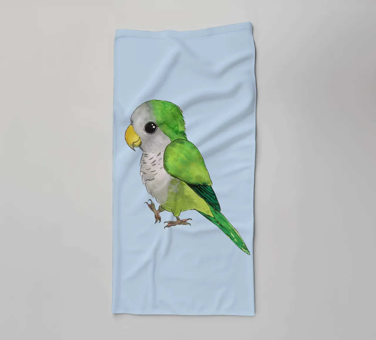 Perroquet vert très mignon serviette de bain de BwiseLizzy