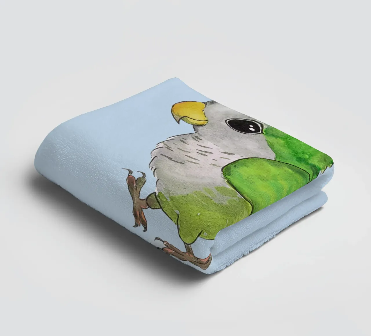 Perroquet vert très mignon serviette de bain de BwiseLizzy