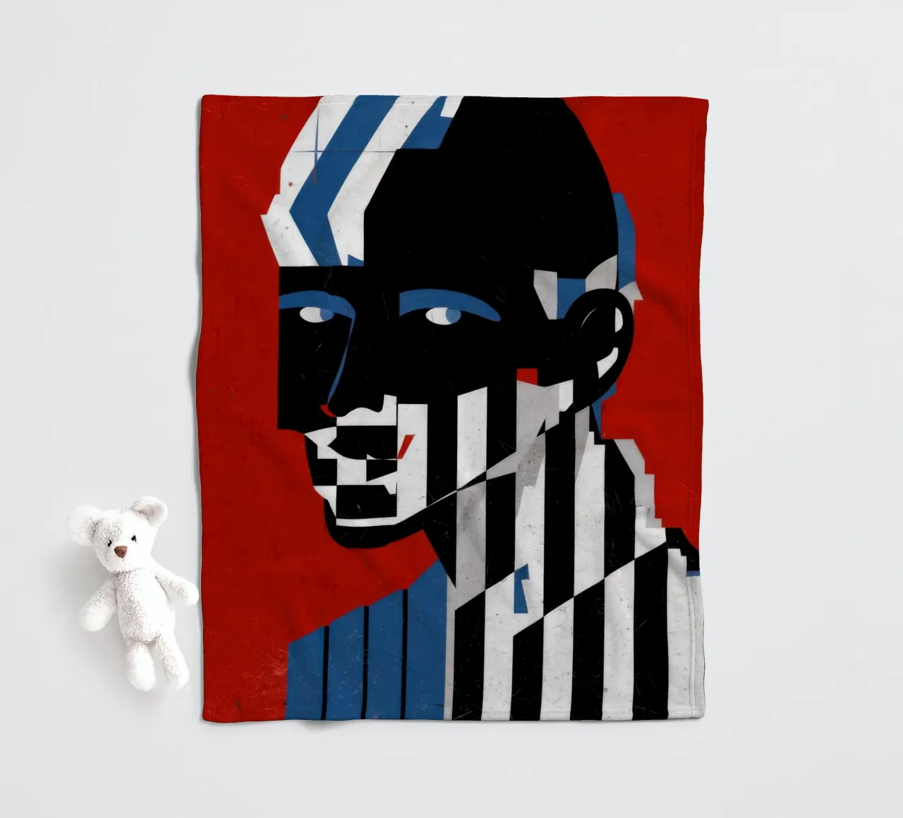 Striscia d'identità Op Art coperta in pile da Katarsis Mann