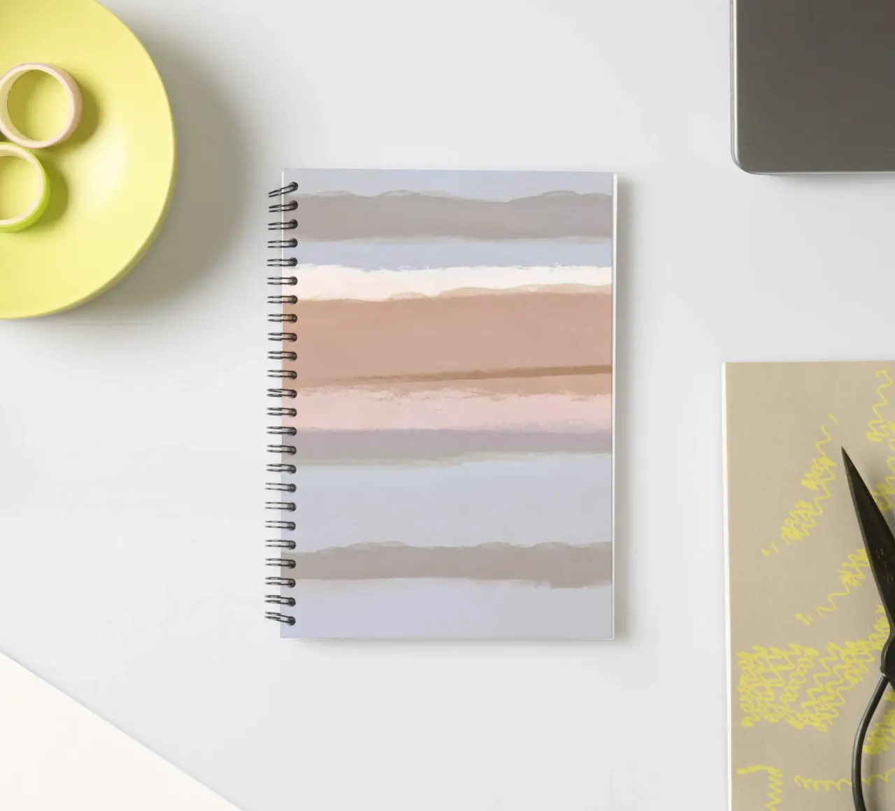 Strips 6A | Minimal Pastel Blues spiral notebook by sabidussi