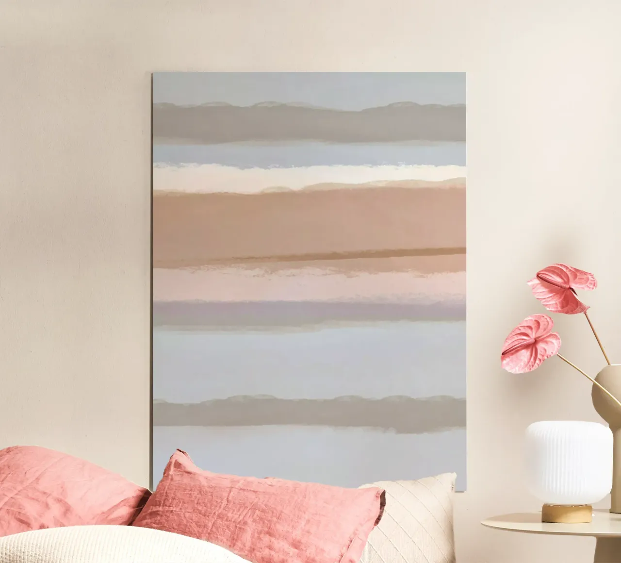 Strips 6A | Minimal Pastel Blues poster con telaio in plastica da sabidussi