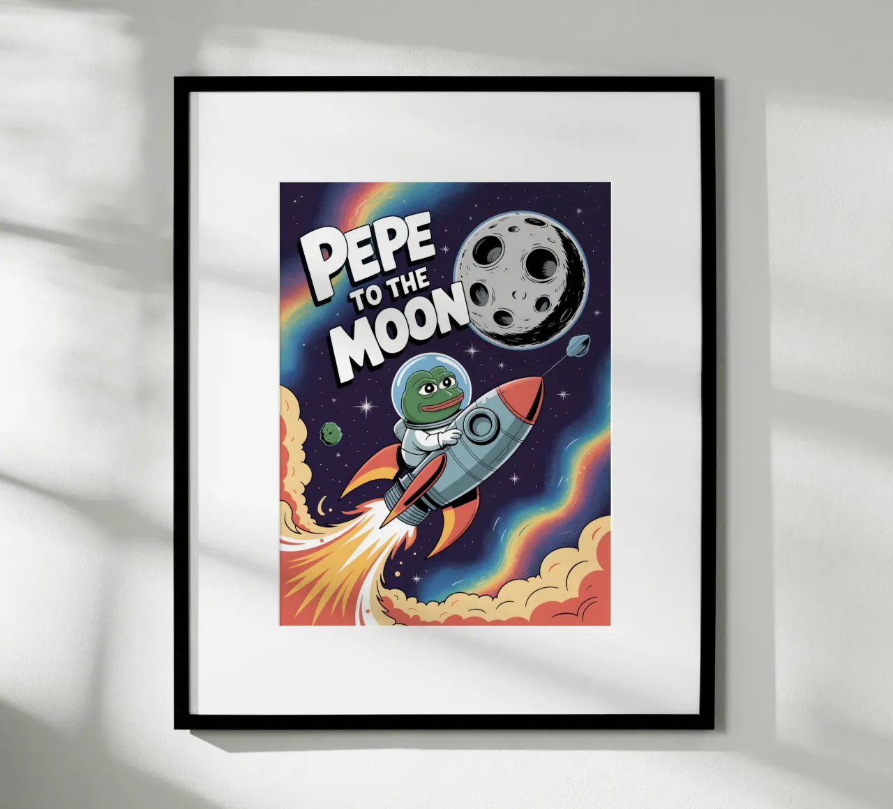 Pepe la rana sulla luna carta hahnemühle da Cyberpunk Canvas