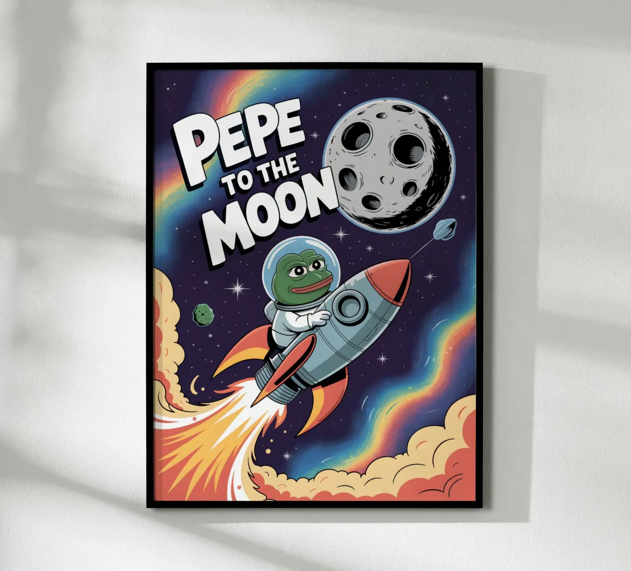 Pepe la rana sulla luna carta hahnemühle da Cyberpunk Canvas