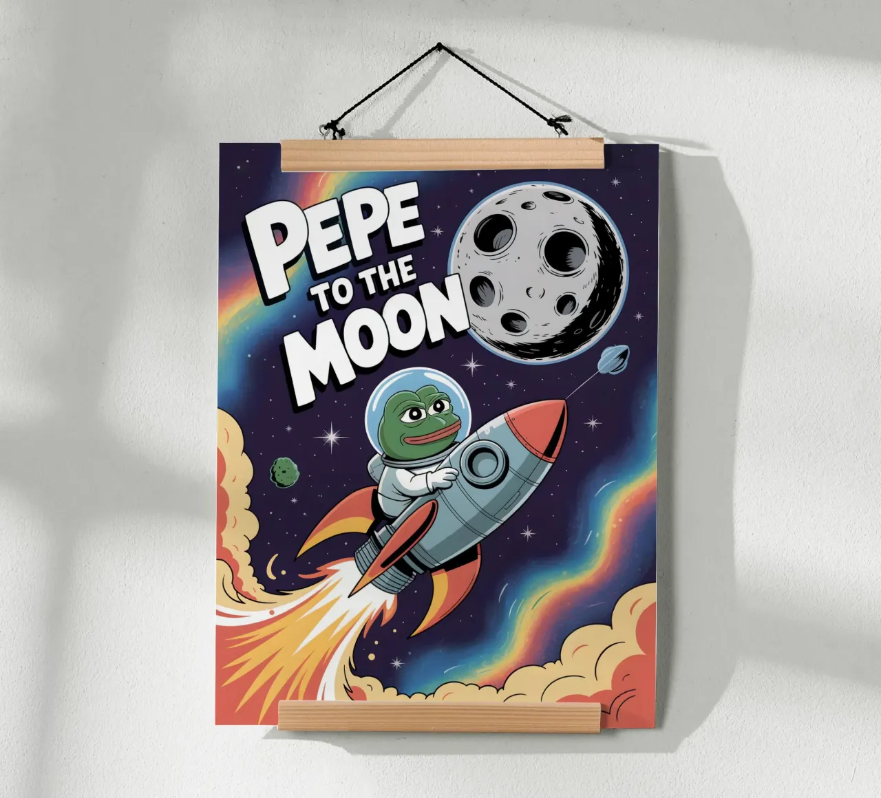 Pepe la rana sulla luna carta hahnemühle da Cyberpunk Canvas