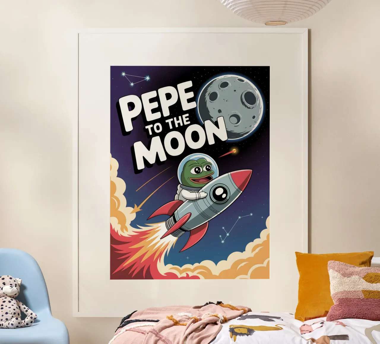 Pepe la rana sulla luna carta hahnemühle da Cyberpunk Canvas