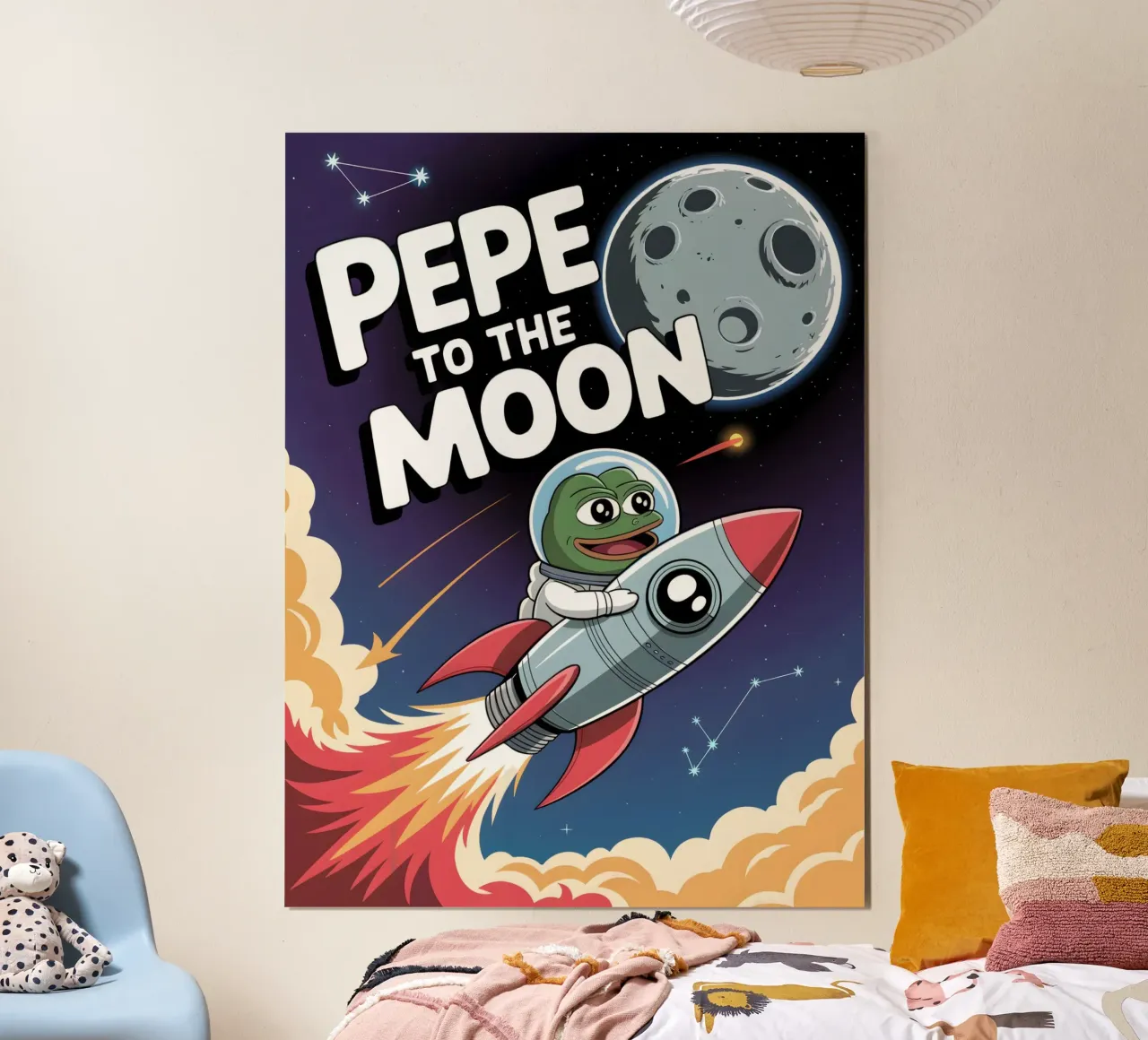 Pepe la rana sulla luna carta hahnemühle da Cyberpunk Canvas