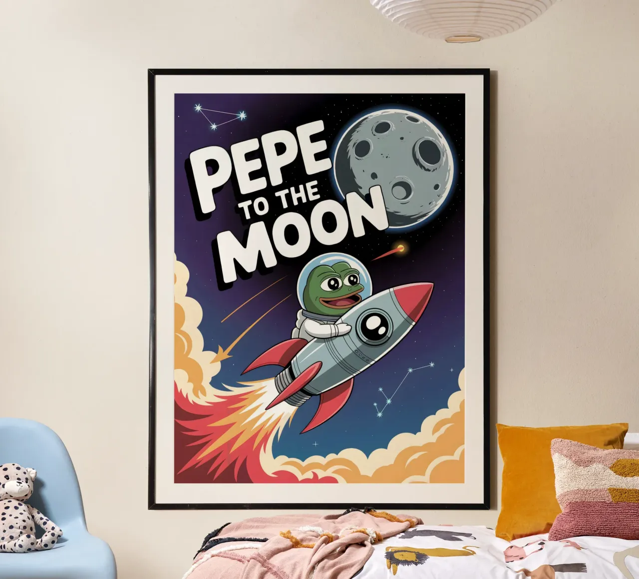 Pepe la rana sulla luna carta hahnemühle da Cyberpunk Canvas