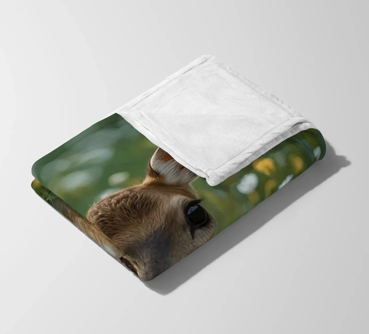 Un bel cerbiatto in un campo di fiori selvatici coperta in pile da DesignDoodle
