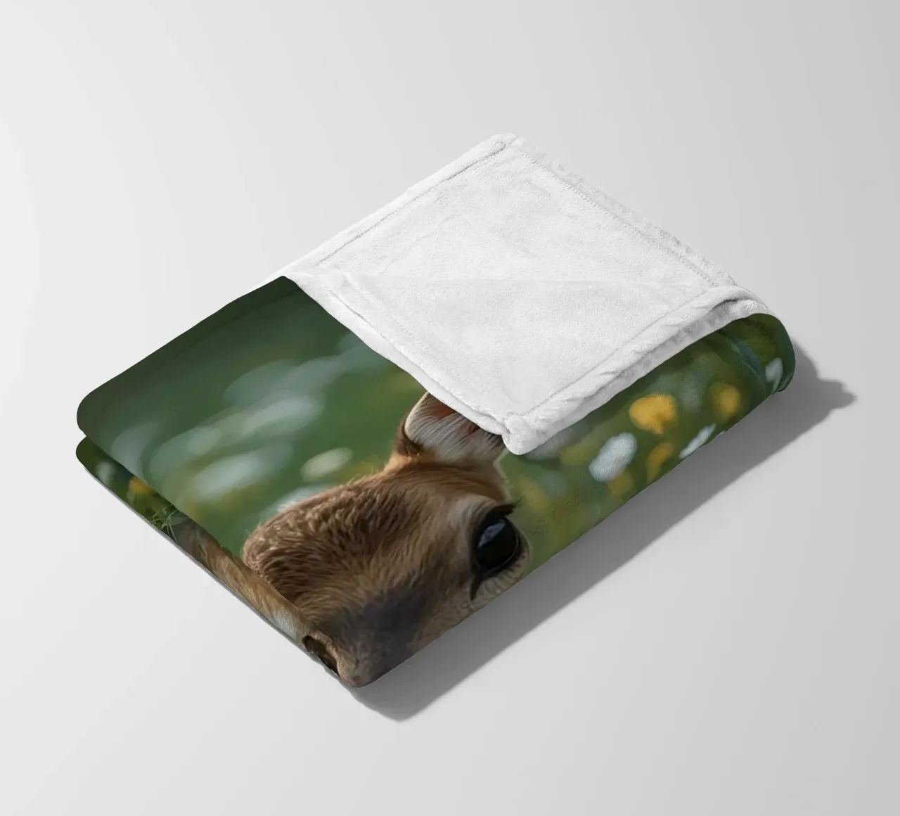 Un bel cerbiatto in un campo di fiori selvatici coperta in pile da DesignDoodle