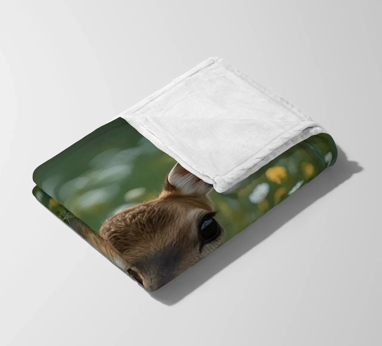Un bel cerbiatto in un campo di fiori selvatici coperta in pile da DesignDoodle